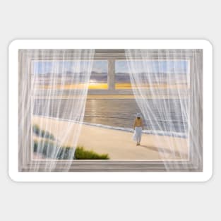 MORNING WALK by Diane Romanello Sticker